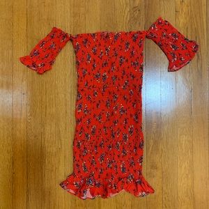 Lulus off shoulder smocking dress/ size xs